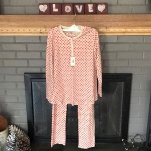 Quilted hearts pajama set size small